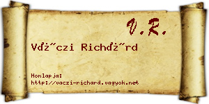 Váczi Richárd névjegykártya